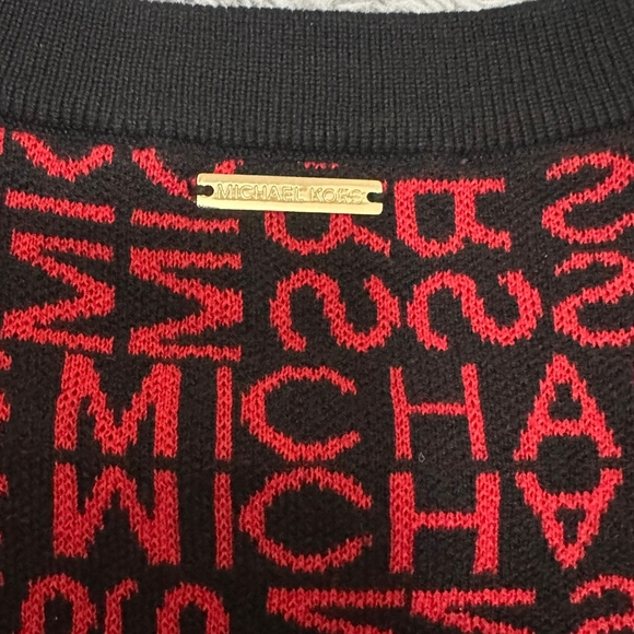 Michael Kors Red/Black Logo Sweater - Picture 4 of 5